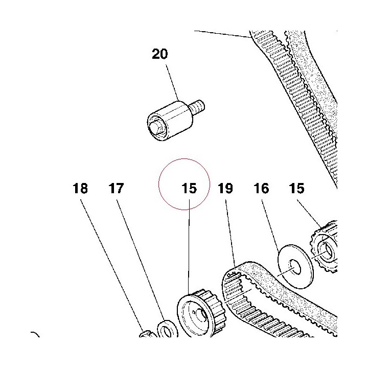 Timing belt roller z 20 25510231A