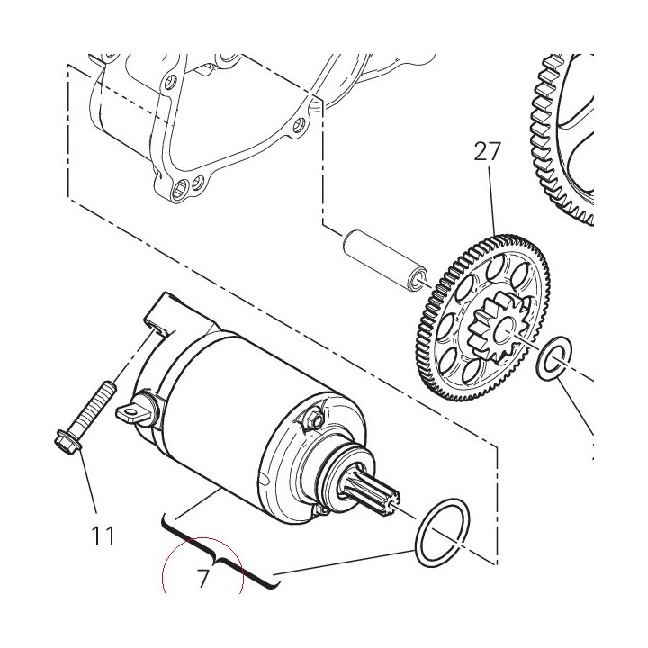Complete starter motor 27040201B