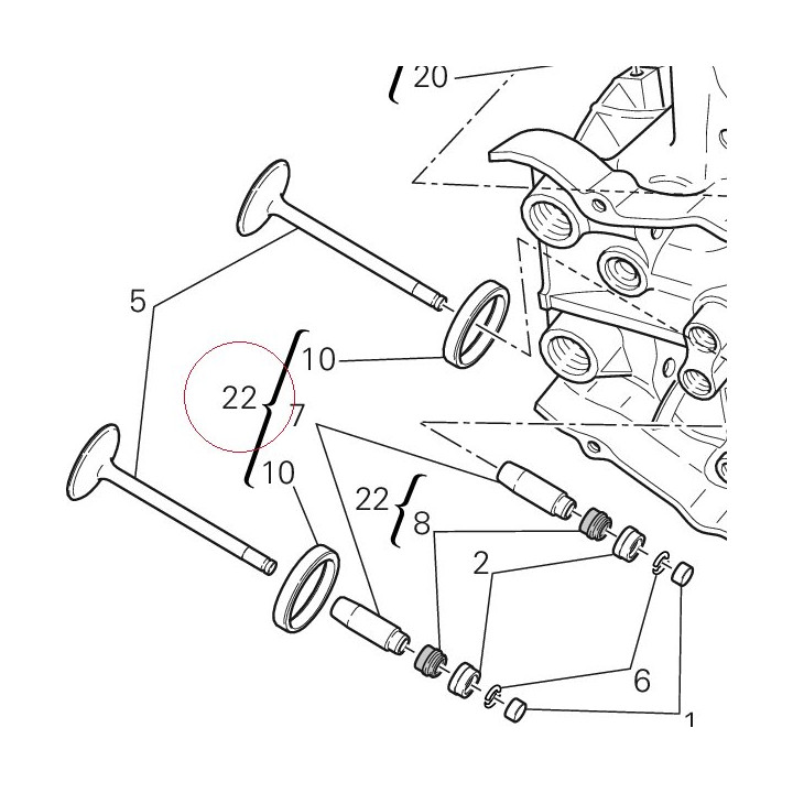 Complete horizontal head 30122386BB