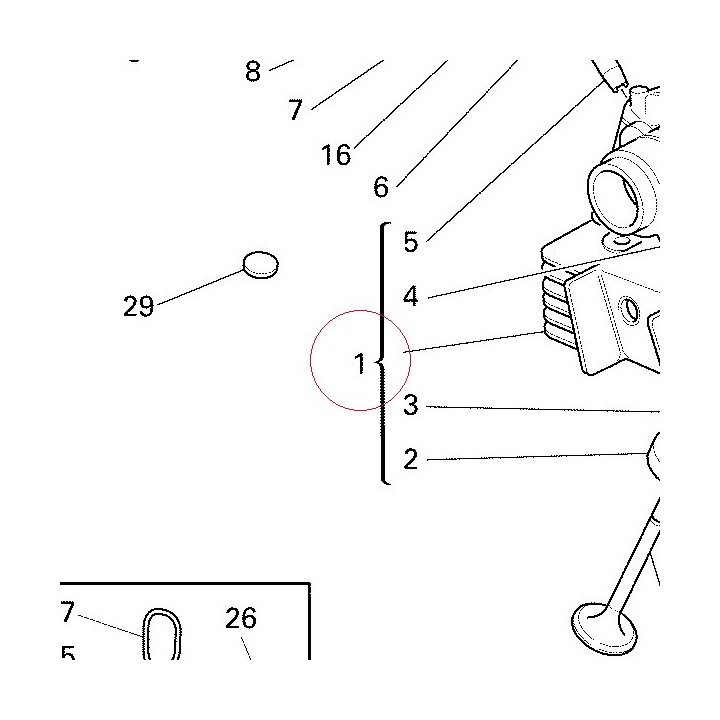 Vertical cylinder head 30122451B