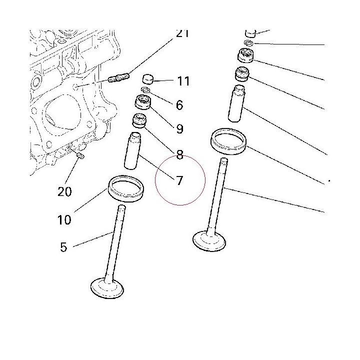 Exhaust valve guide +0.03 mm 30310251AB