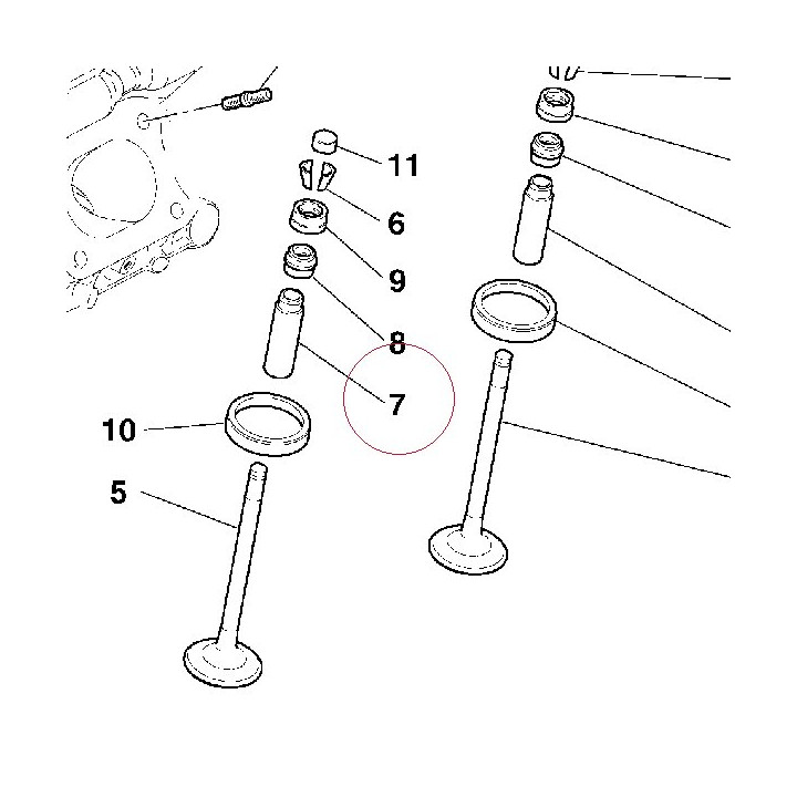Exhaust valve guide +0.06 mm 30310381AB