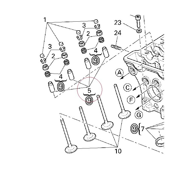 Guide exhaust valve std 30310431A