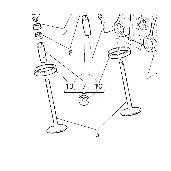 Exhaust valve guide +0.03 mm 30310621AA