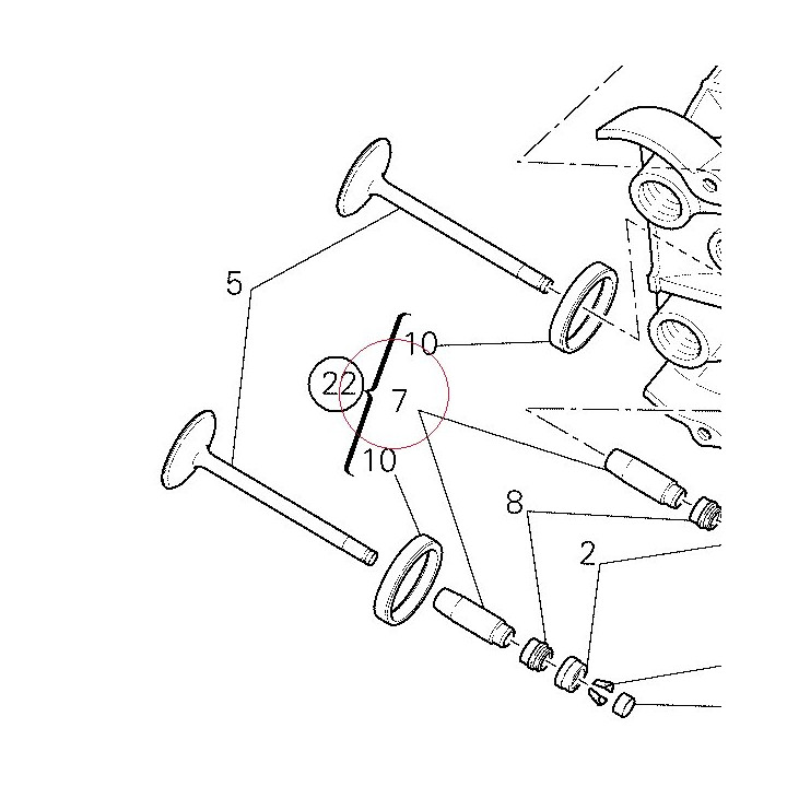 Exhaust valve guide +0.06 mm 30310621AB