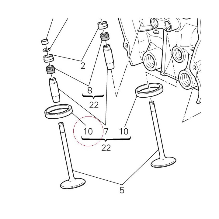 Seat, exhaust valve +0.06 mm 30410631AC