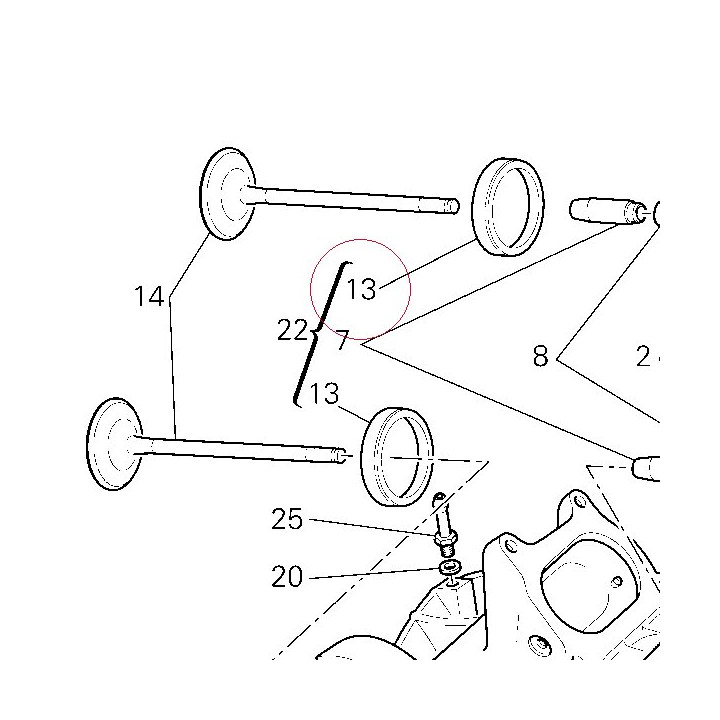 Seat, inlet valve +0.03 mm 30410791AB