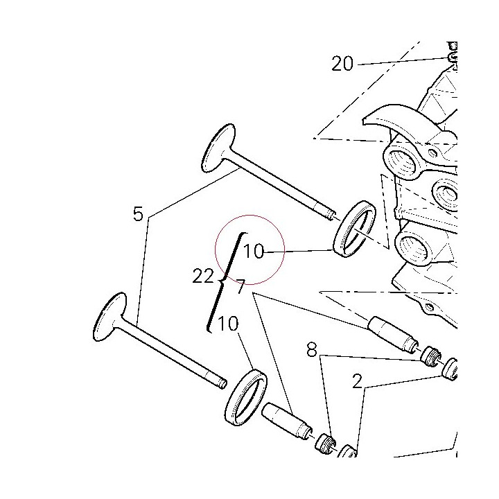 Seat, exhaust valve +0.03 mm 30410801AB