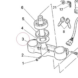 Steering crown with pin 34220151B