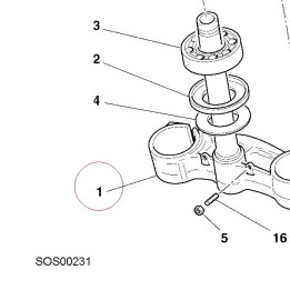 Steering crown with pin 34220281A