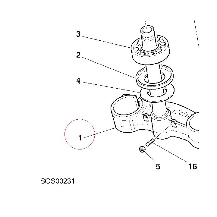 Steering crown with pin 34220281A