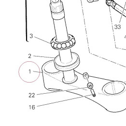 Steering crown with pin 34220331A