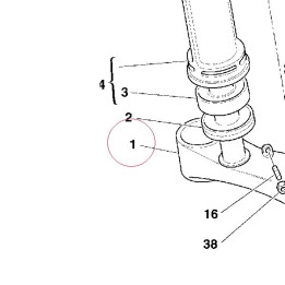Steering crown with pin 34220341A
