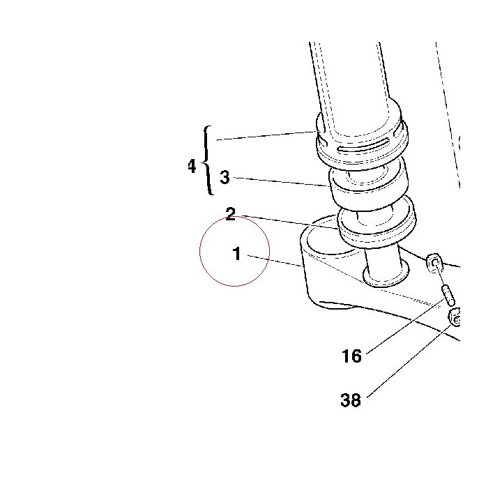 Steering crown with pin 34220341A