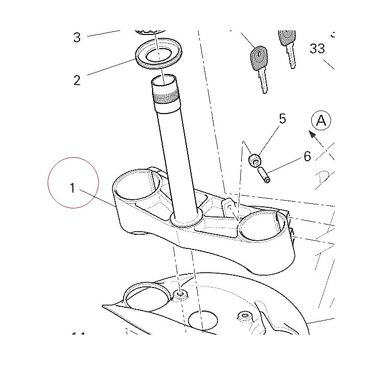 Steering crown with pin 34220531A
