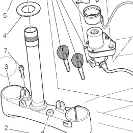Steering crown with pin 34220543A