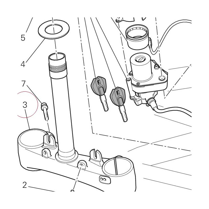 Steering crown with pin 34220543AB