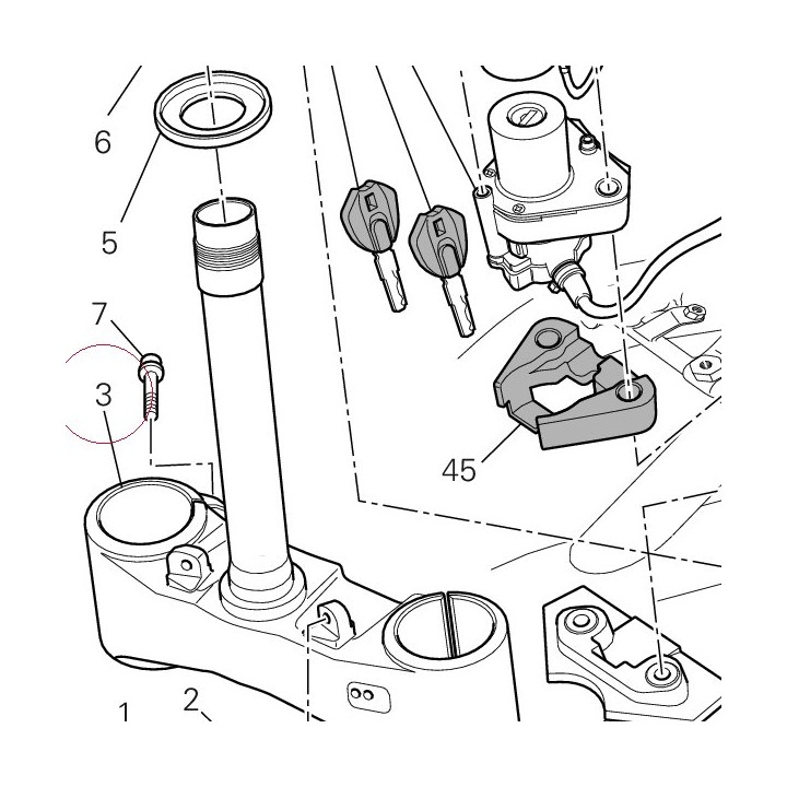 Steering crown with pin 34220571A