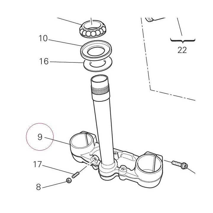 Steering crown with pin 34220591AB