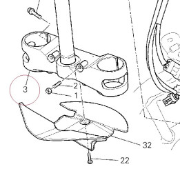 Steering crown with pin 34220601B