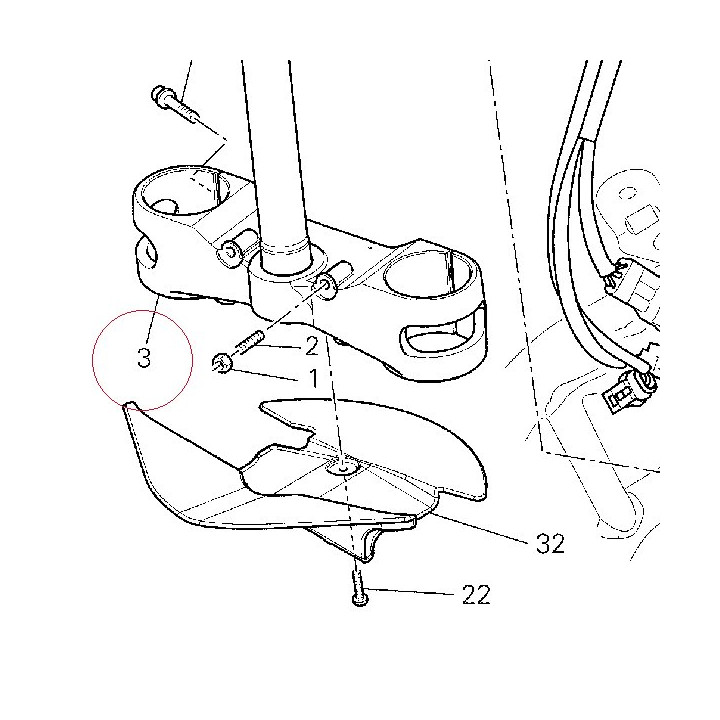 Steering crown with pin 34220601B