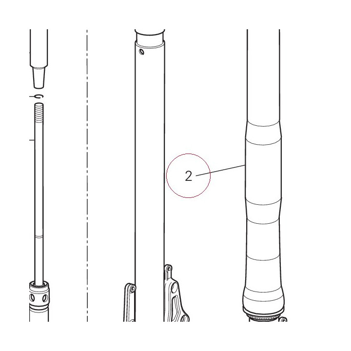 Fork leg assembly, left 34420121A