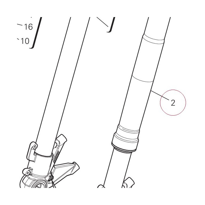Fork leg assembly, left 34420161B