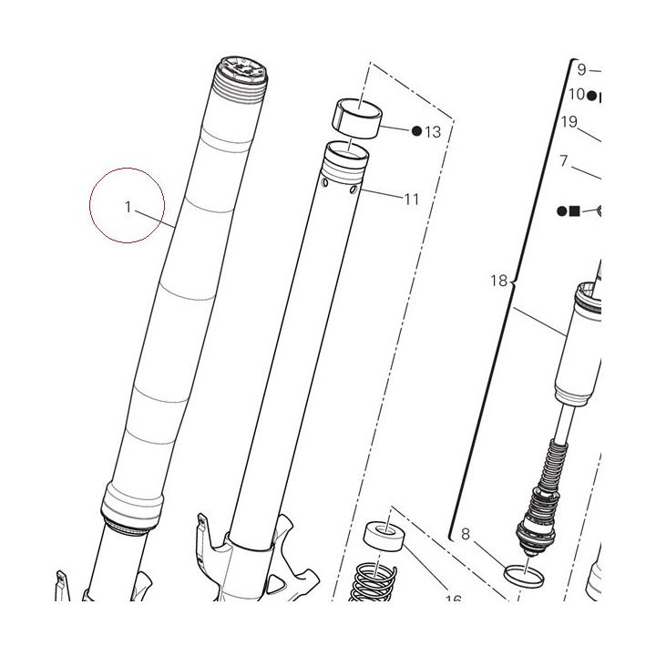 Right fork leg assembly 34420561B