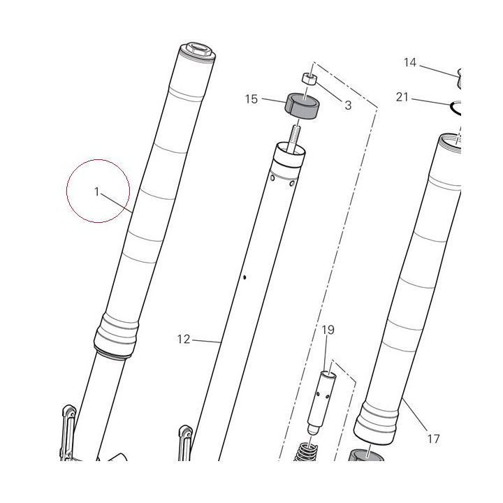 Right fork leg assembly 34420571B