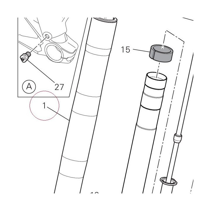 Right fork leg assembly 34420581B