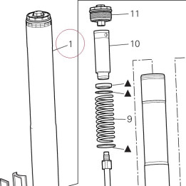 Fork leg assembly, right 34420763A