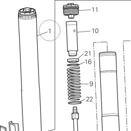 Fork leg assembly, right 34421281A