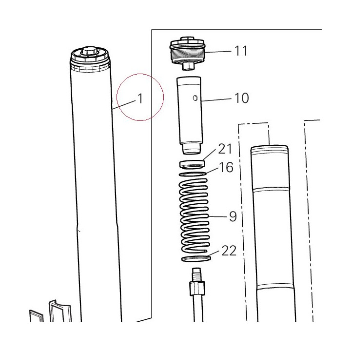 Fork leg assembly, right 34421281A
