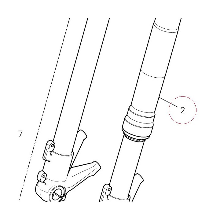 Fork leg assembly, left 34520451A