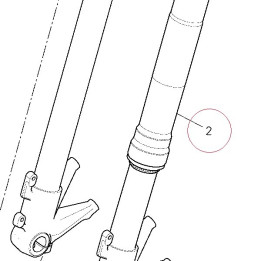 Fork leg assembly, left 34520461A