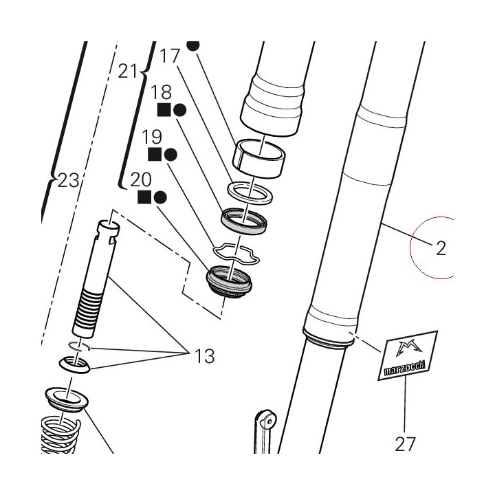 Left fork leg assembly 34520531C