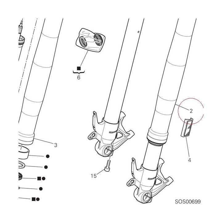 Left fork leg assembly 34520561B