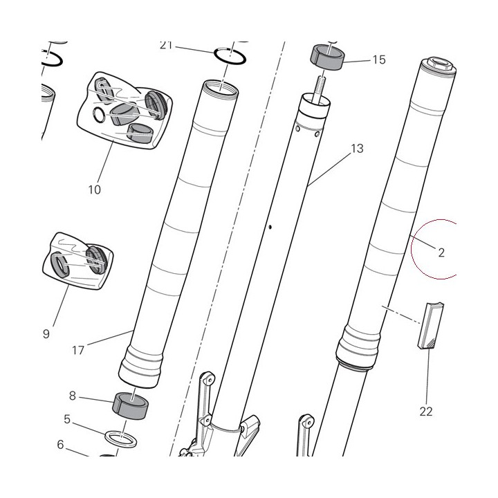 Left fork leg assembly 34520571B