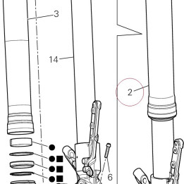 Fork leg assembly, left 34520646A