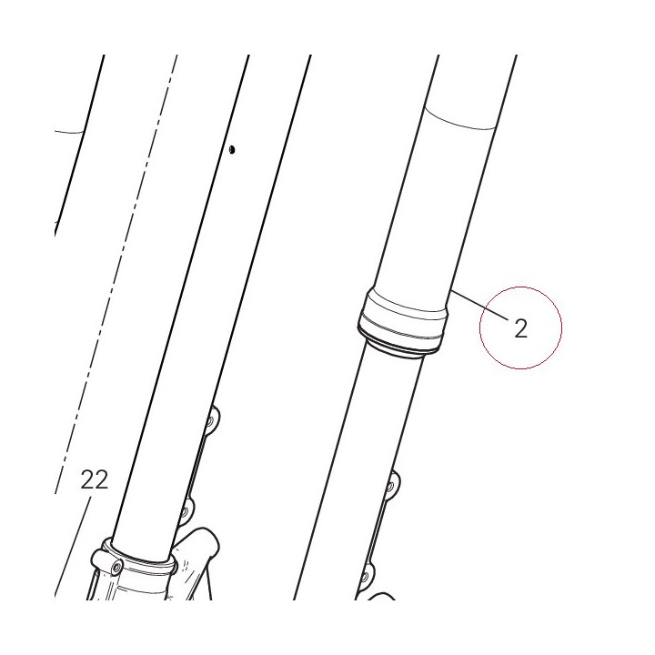 Left fork leg assembly 34520663A