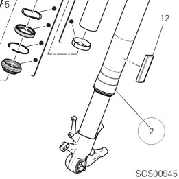 Fork leg assembly, left 34520773A