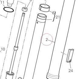 Fork leg assembly, left 34520803A