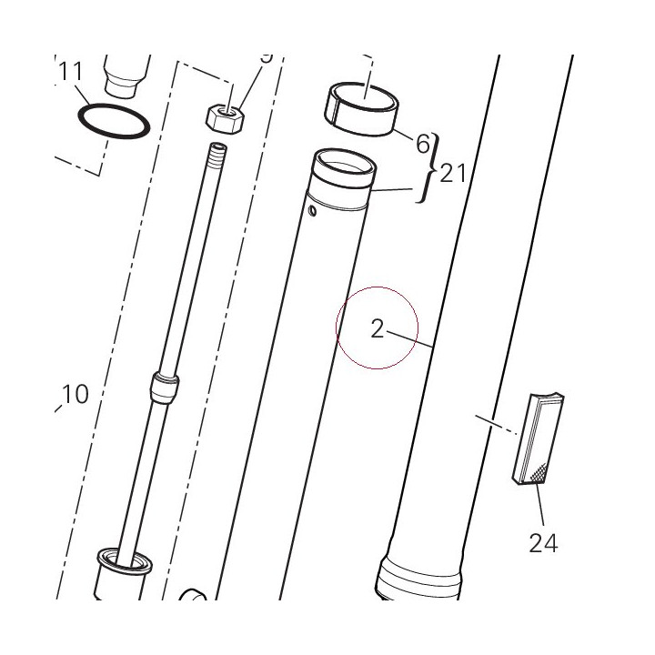 Fork leg assembly, left 34520803A