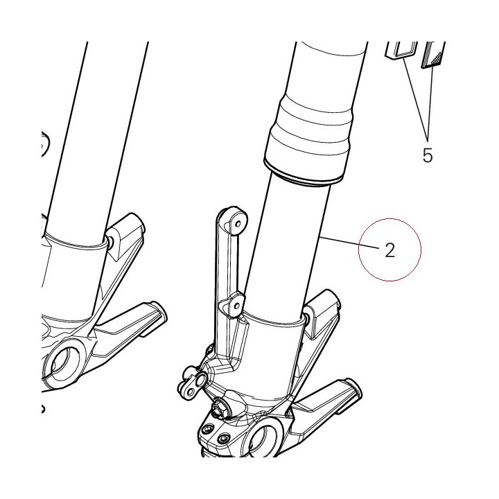 Fork leg assembly, left 34520811A
