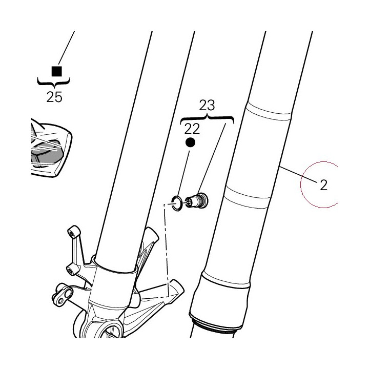 Left fork leg assembly 34520831A