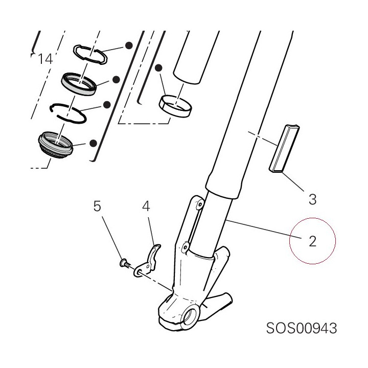 Fork leg assembly, left 34520911BB