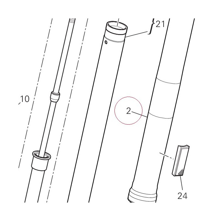 Fork leg assembly, left 34520951A