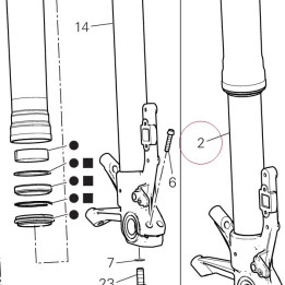 Fork leg assembly, left 34521044A