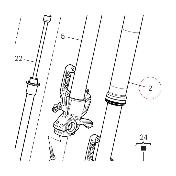 Left fork leg assembly 34521742A