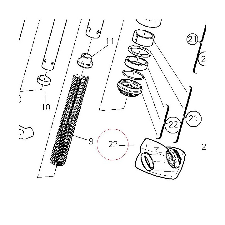 Seal set, front fork 34912611A